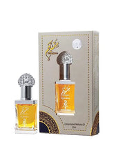 Mutayyem 12ml concentrated perfume oil bottle with decorative silver cap